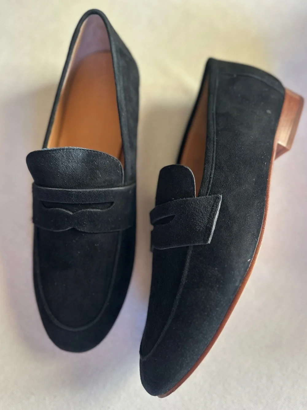 Quince Italian Suede Penny Loafers Black  New In Box Flats | 9